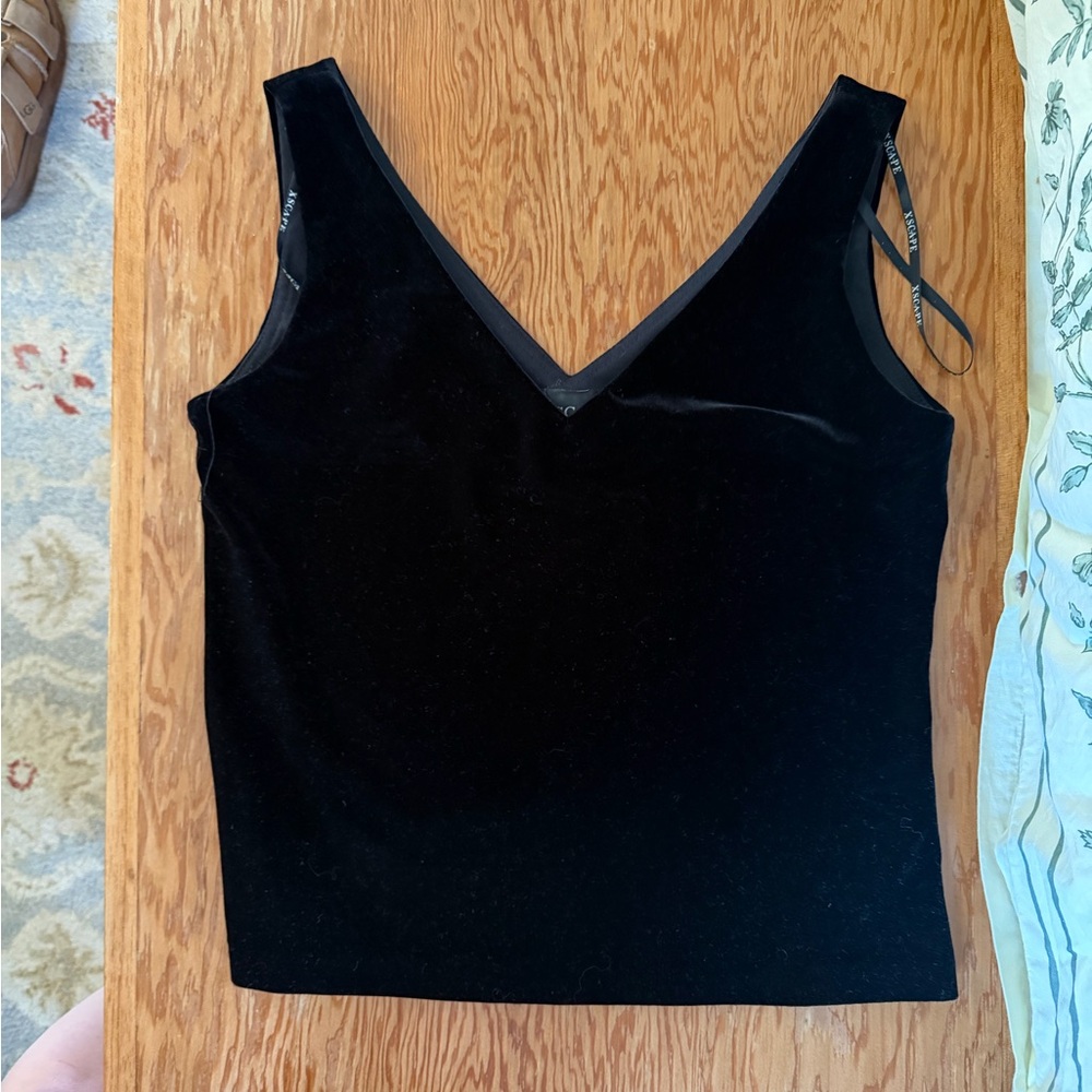 Xscape Black Velvet V-Neck Camisole